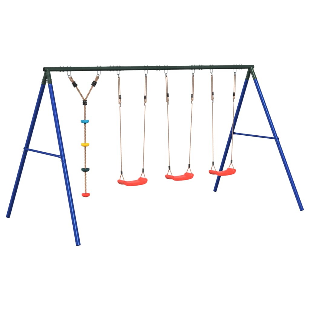 vidaXL Outdoor Swing Set with Swings and Disc Swing - Multicolour - 33854