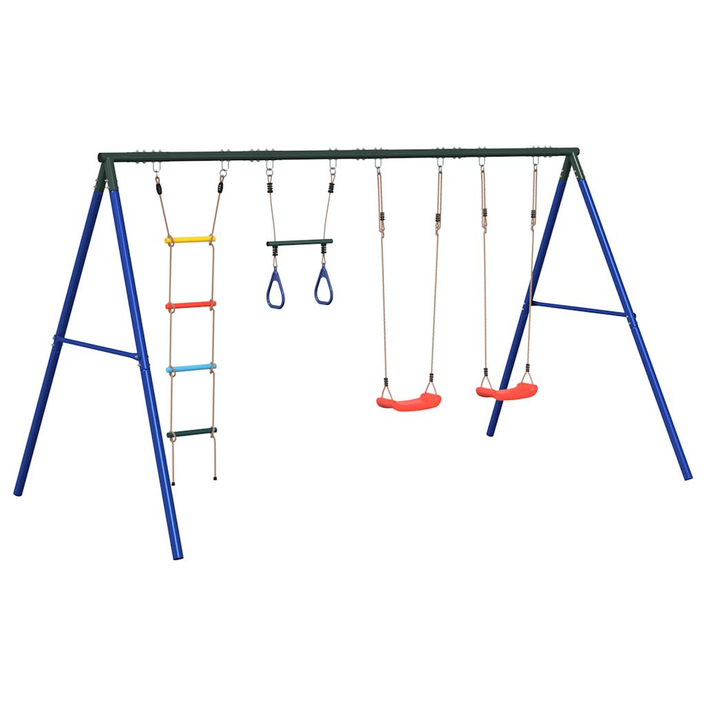 vidaXL Outdoor Swing Set with Swings. Trapeze. Ladder - Multicolour - 33863