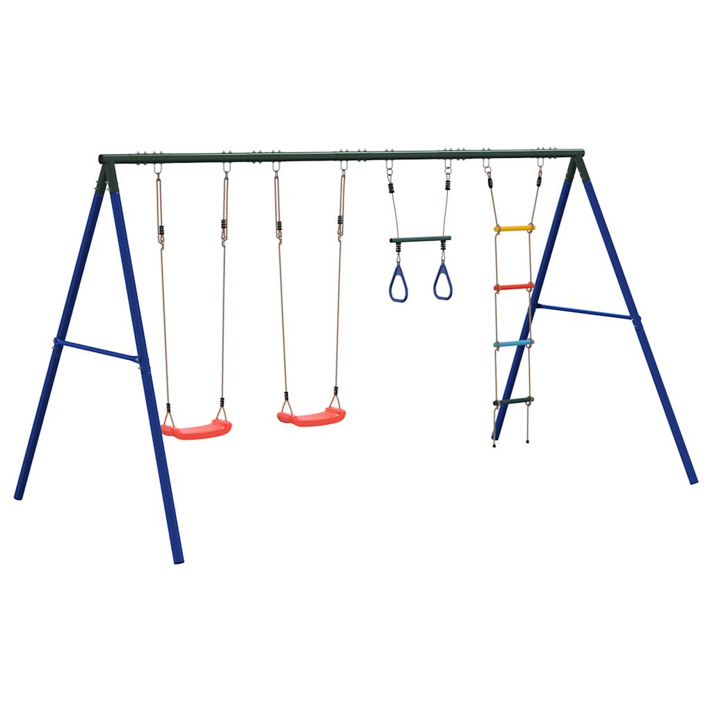 vidaXL Outdoor Swing Set with Swings. Trapeze. Ladder - Multicolour - 33863