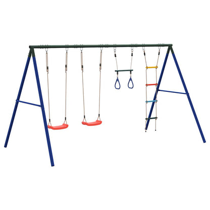 vidaXL Outdoor Swing Set with Swings. Trapeze. Ladder - Multicolour - 33863
