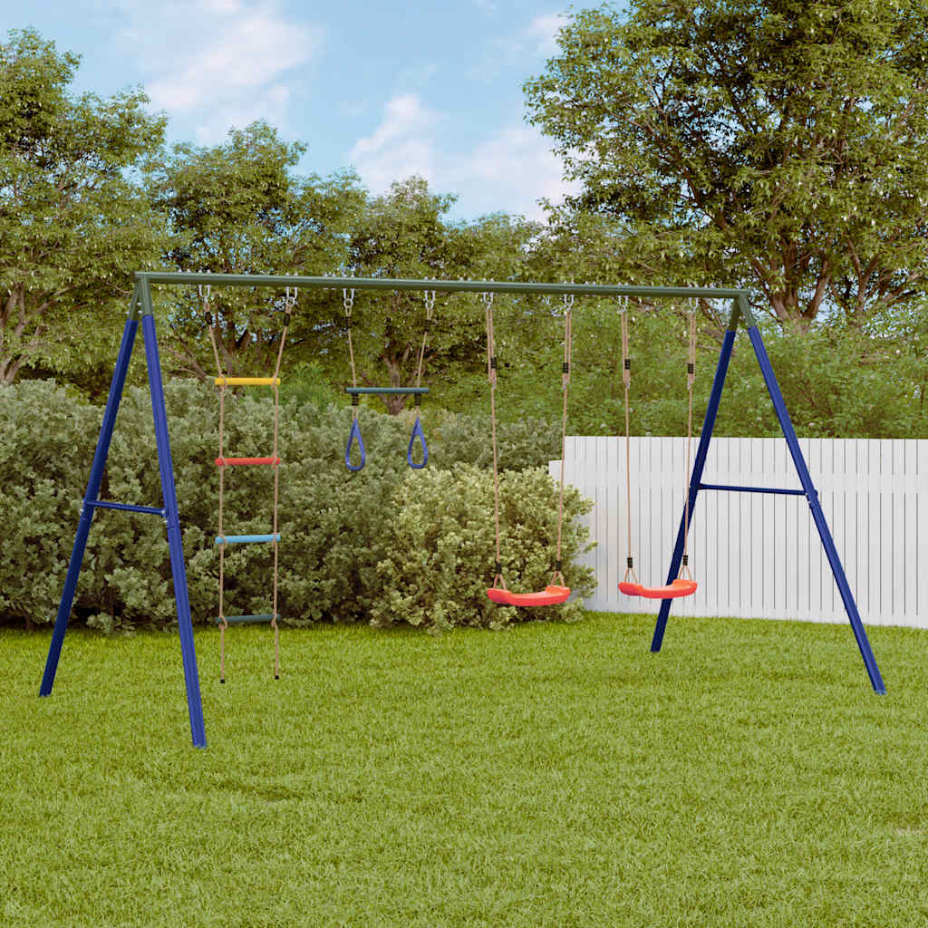 vidaXL Outdoor Swing Set with Swings. Trapeze. Ladder - Multicolour - 33863