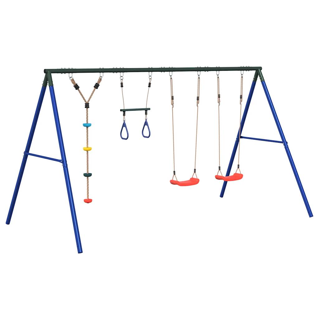 vidaXL Outdoor Swing Set with Swings. Trapeze. Disc Swing - Multicolour - 33865