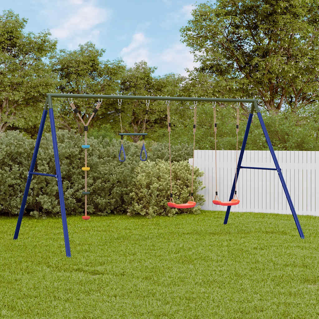 vidaXL Outdoor Swing Set with Swings. Trapeze. Disc Swing - Multicolour - 33865