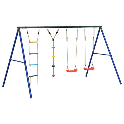 vidaXL Outdoor Swing Set with Swings. Ladder. Disc Swing - Multicolour - 33870