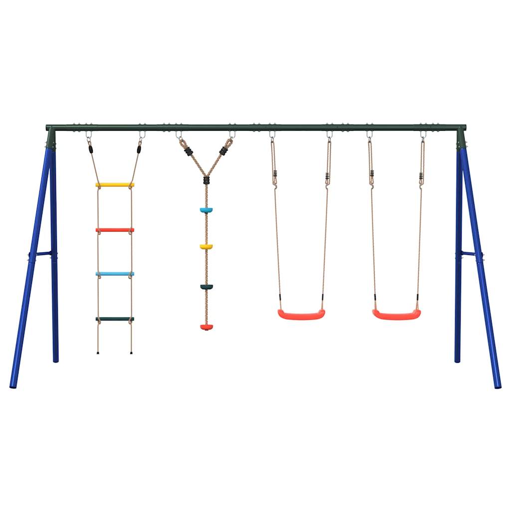 vidaXL Outdoor Swing Set with Swings. Ladder. Disc Swing - Multicolour - 33870
