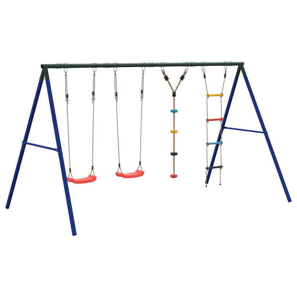 vidaXL Outdoor Swing Set with Swings. Ladder. Disc Swing - Multicolour - 33870
