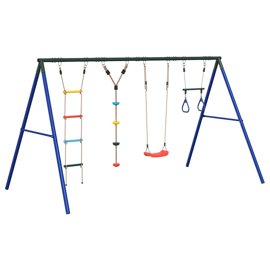 vidaXL Outdoor Swing Set with Swing. Trapeze. Ladder. Disc Swing - Multicolour - 33871