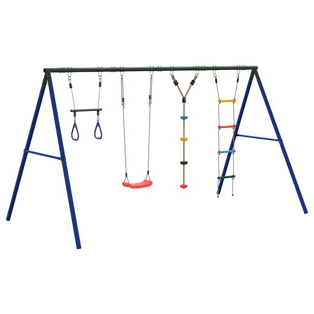 vidaXL Outdoor Swing Set with Swing. Trapeze. Ladder. Disc Swing - Multicolour - 33871