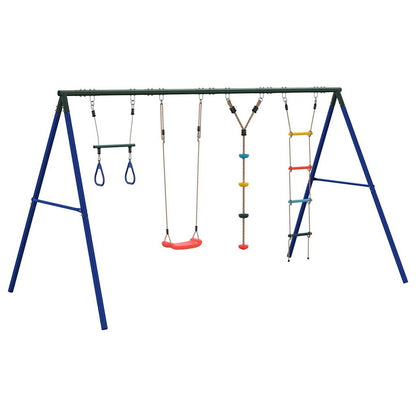 vidaXL Outdoor Swing Set with Swing. Trapeze. Ladder. Disc Swing - Multicolour - 33871