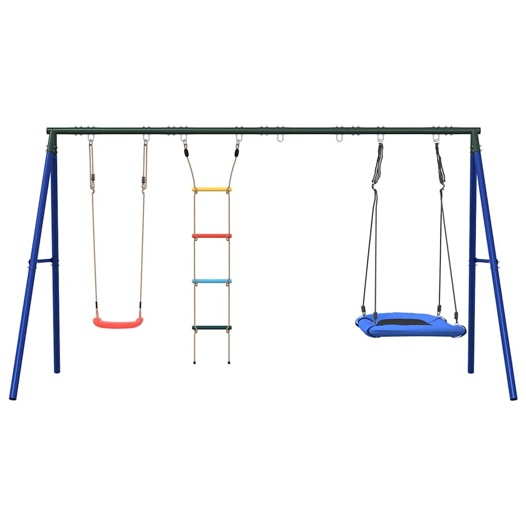 vidaXL Outdoor Swing Set with Swing, Ladder, Nest Swing - Multicolour - 33875
