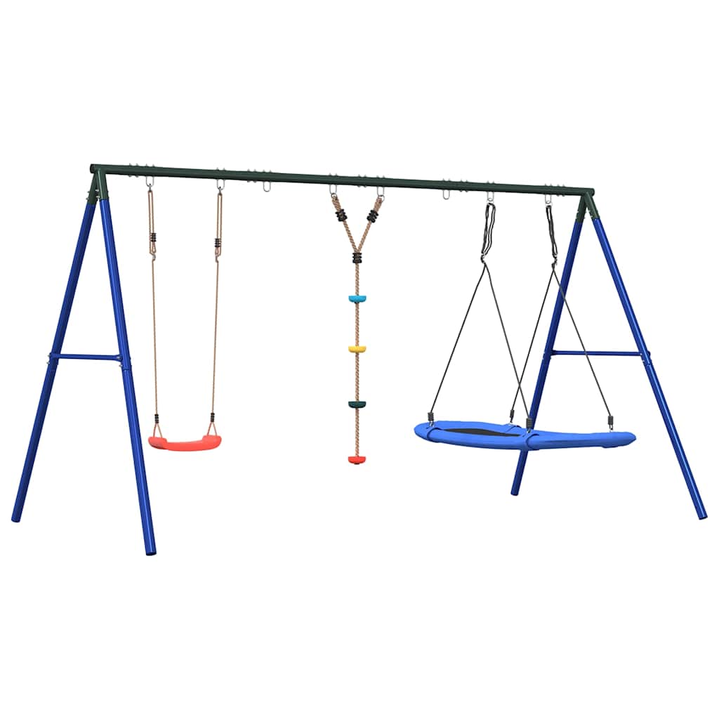 vidaXL Outdoor Swing Set with Swing, Disc Swing, Nest Swing - Multicolour - 33882