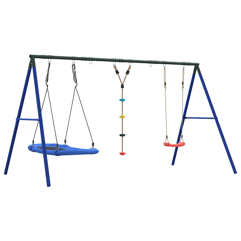 vidaXL Outdoor Swing Set with Swing, Disc Swing, Nest Swing - Multicolour - 33882