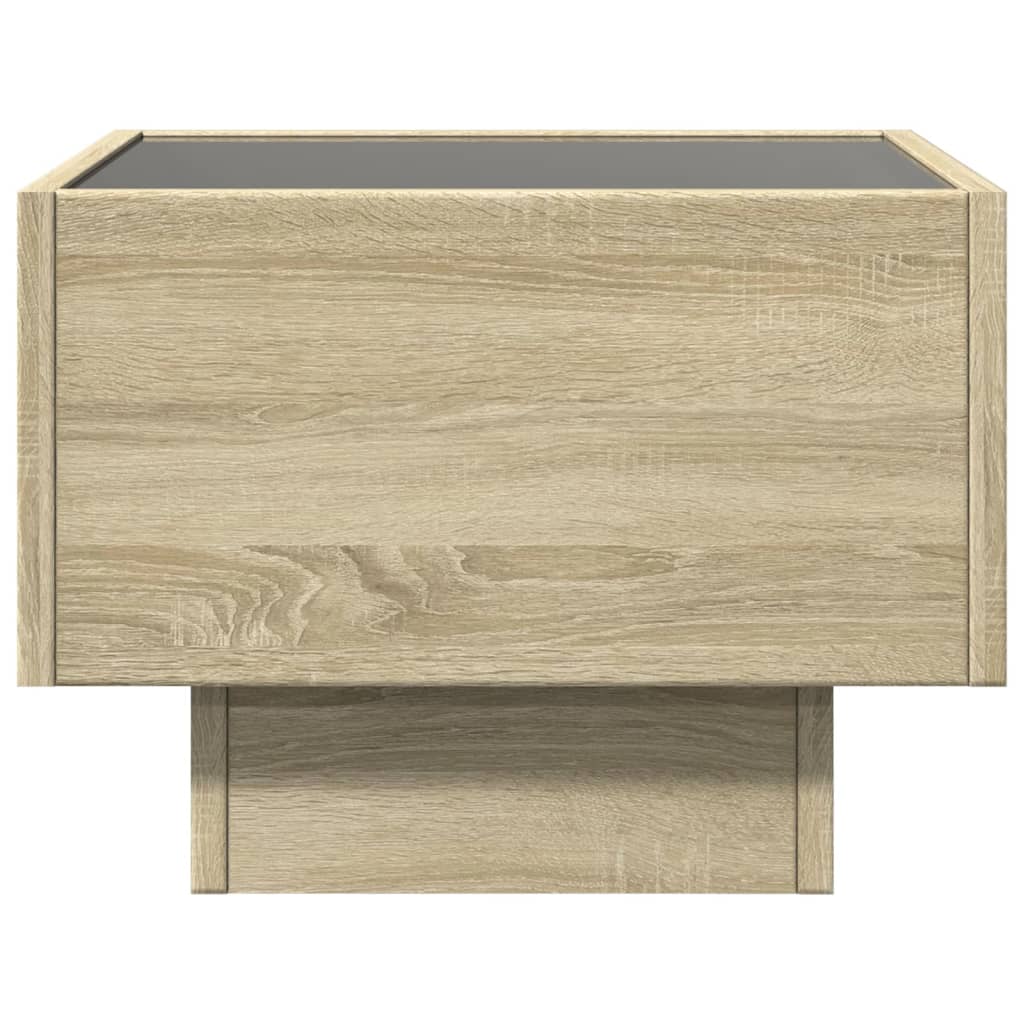 vidaXL Bedside Table with Infinity LED Sonoma Oak 40x40x30 cm - Brown