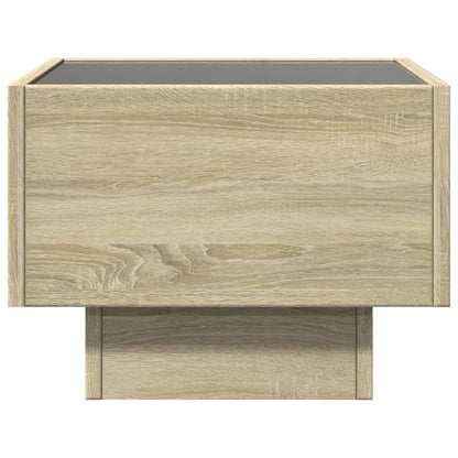 vidaXL Bedside Table with Infinity LED Sonoma Oak 40x40x30 cm - Brown