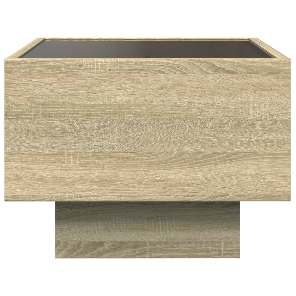 vidaXL Bedside Table with Infinity LED Sonoma Oak 40x40x30 cm - Brown