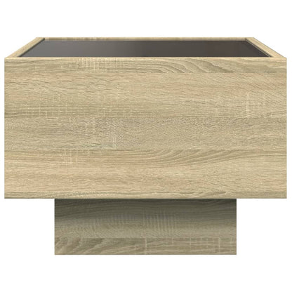 vidaXL Bedside Table with Infinity LED Sonoma Oak 40x40x30 cm - Brown