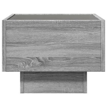 vidaXL Bedside Table with Infinity LED Grey Sonoma 40x40x30 cm