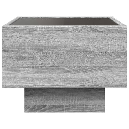 vidaXL Bedside Table with Infinity LED Grey Sonoma 40x40x30 cm