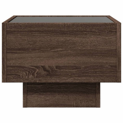 vidaXL Bedside Table with Infinity LED Brown Oak 40x40x30 cm