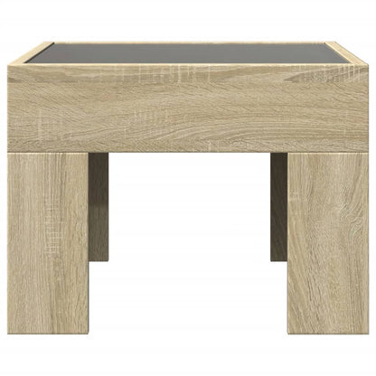 vidaXL Bedside Table with Infinity LED Sonoma Oak 40x40x30 cm - Brown - 61039