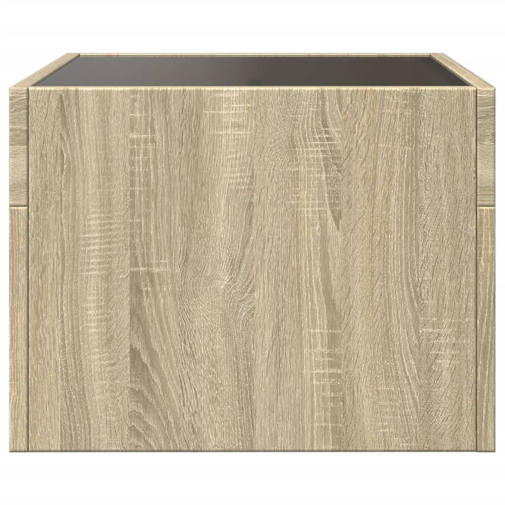 vidaXL Bedside Table with Infinity LED Sonoma Oak 40x40x30 cm - Brown - 61039