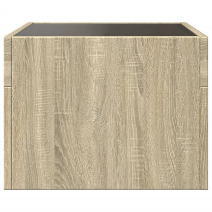 vidaXL Bedside Table with Infinity LED Sonoma Oak 40x40x30 cm - Brown - 61039