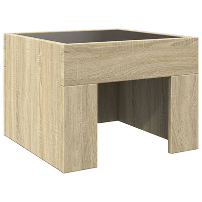 vidaXL Bedside Table with Infinity LED Sonoma Oak 40x40x30 cm - Brown - 61039