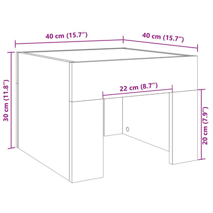 vidaXL Bedside Table with Infinity LED Sonoma Oak 40x40x30 cm - Brown - 61039