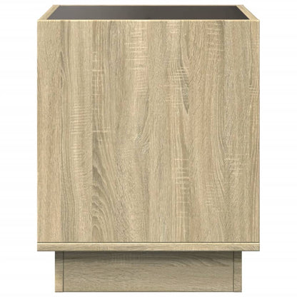 vidaXL Bedside Table with Infinity LED Sonoma Oak 40x40x50 cm - Brown
