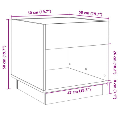 vidaXL Bedside Table with Infinity LED White 50x50x50 cm