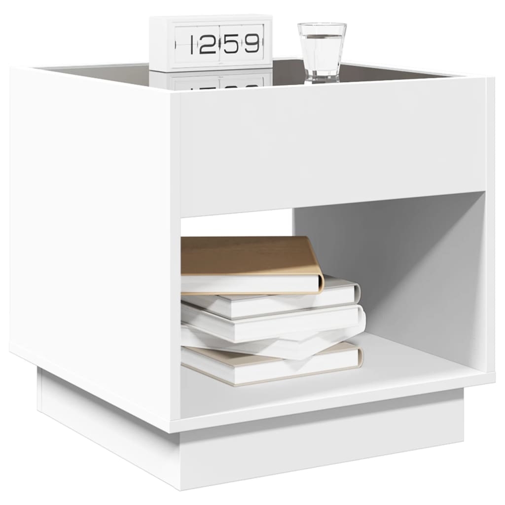 vidaXL Bedside Table with Infinity LED White 50x50x50 cm