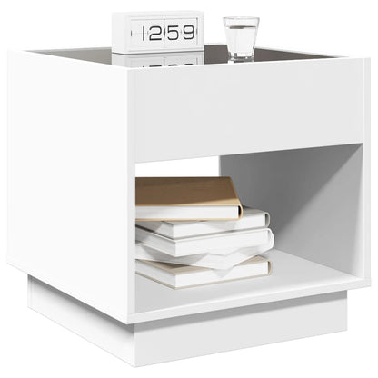 vidaXL Bedside Table with Infinity LED White 50x50x50 cm