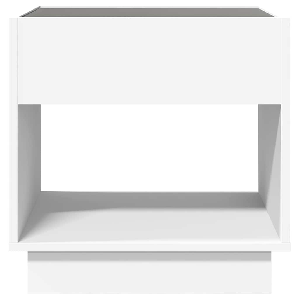 vidaXL Bedside Table with Infinity LED White 50x50x50 cm