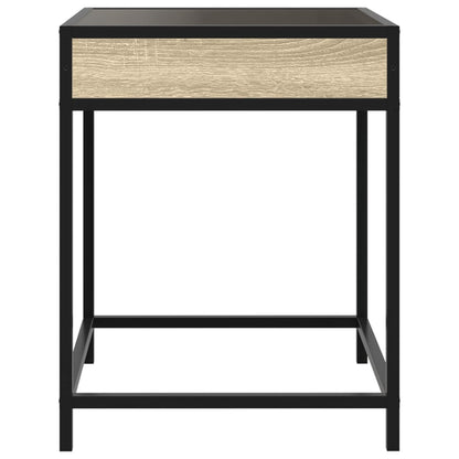 vidaXL Bedside Table with Infinity LED Sonoma Oak 40x40x51 cm - Brown