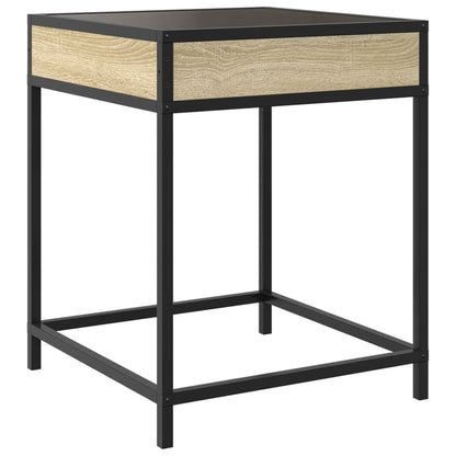 vidaXL Bedside Table with Infinity LED Sonoma Oak 40x40x51 cm - Brown