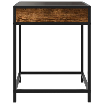 vidaXL Bedside Table with Infinity LED Smoked Oak 40x40x51 cm - Brown