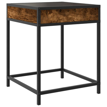 vidaXL Bedside Table with Infinity LED Smoked Oak 40x40x51 cm - Brown