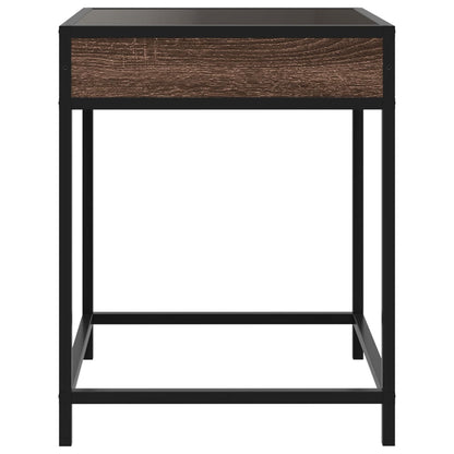 vidaXL Bedside Table with Infinity LED Brown Oak 40x40x51 cm