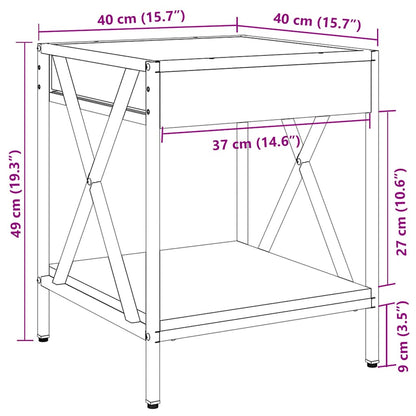 vidaXL Bedside Table with Infinity LED Black 40x40x49 cm