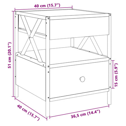 vidaXL Bedside Table with Infinity LED Black 40x40x51 cm