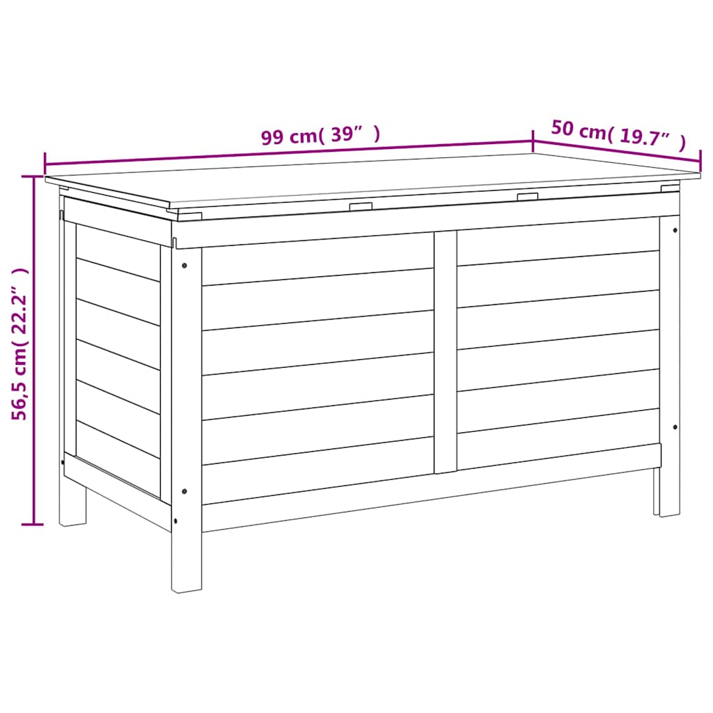vidaXL Outdoor Cushion Box 99x50x56.5 cm Solid Wood Fir - Brown