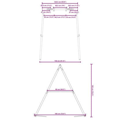 vidaXL Children Swing Frame for Outdoor W 156 x H 185 cm - 156 cm