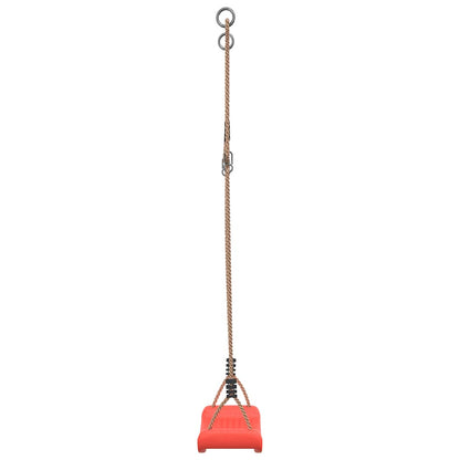vidaXL Outdoor Swing Seat for Kids Single with Adjustable Rope Red