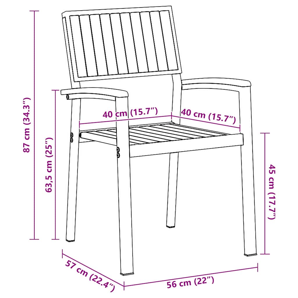 vidaXL Garden Dining Set 5 pcs Grey Solid Acacia Wood - 180 x 90 x 75 cm