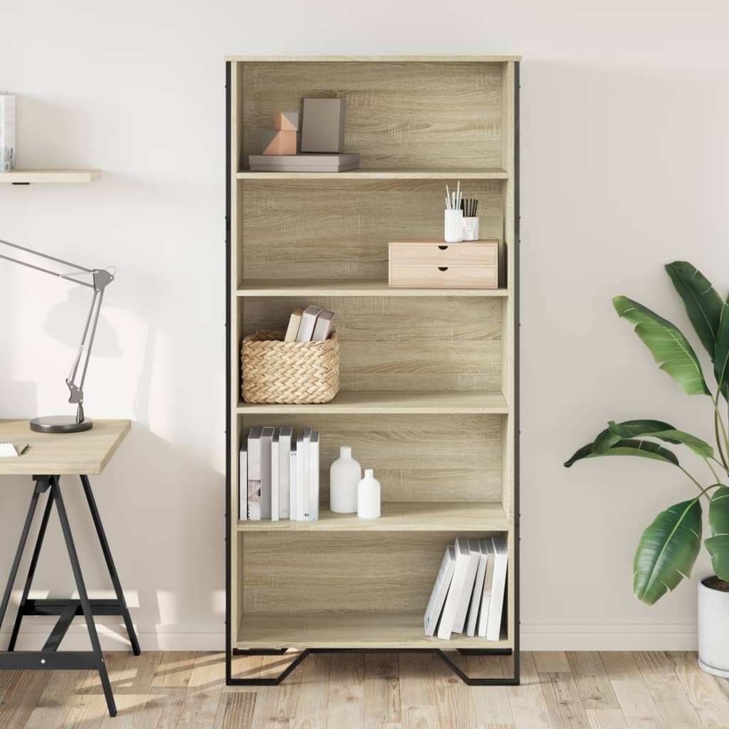 vidaXL Book Cabinet Sonoma Oak 80x31x169 cm Engineered wood - Brown