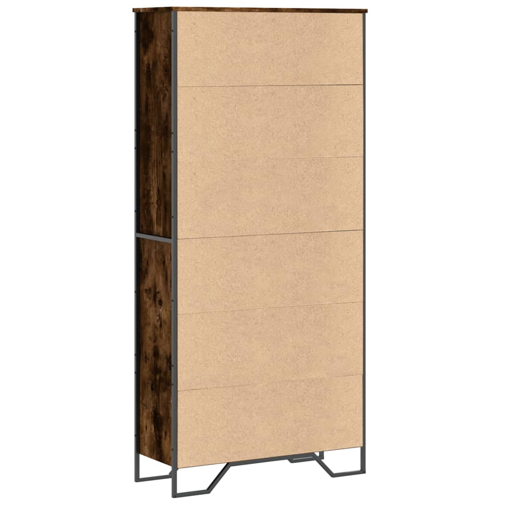 vidaXL Book Cabinet Smoked Oak 80x31x169 cm Engineered wood - Brown