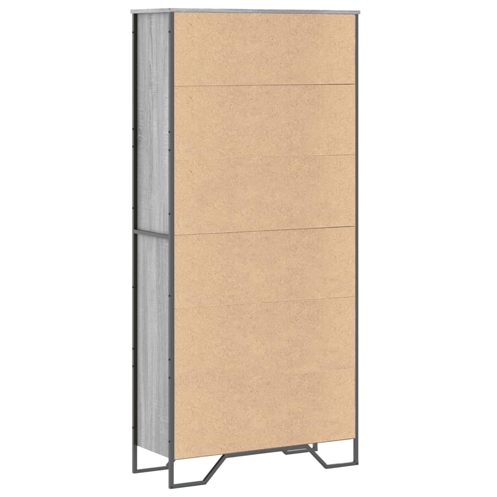 vidaXL Book Cabinet Grey Sonoma 80x31x169 cm Engineered wood