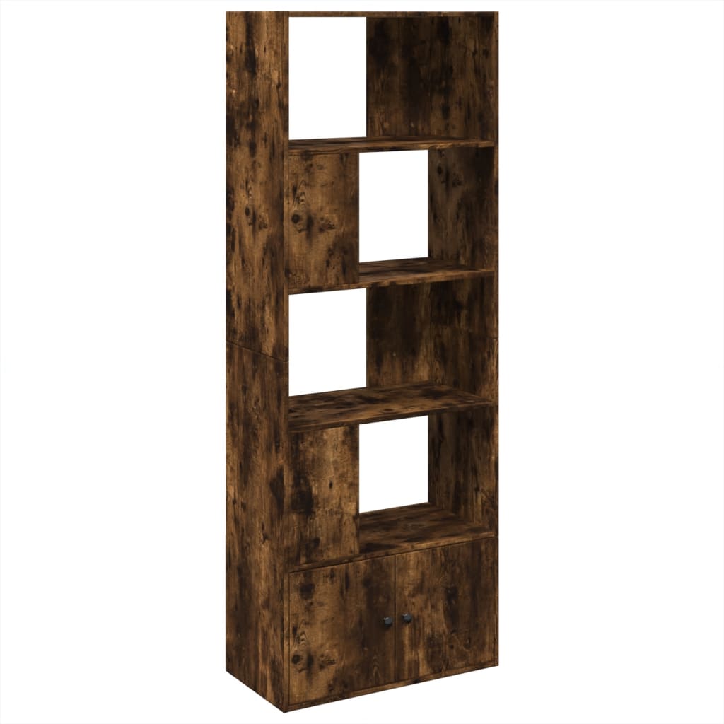 vidaXL Bookcase Smoked Oak 70x36x189 cm Engineered Wood - Brown