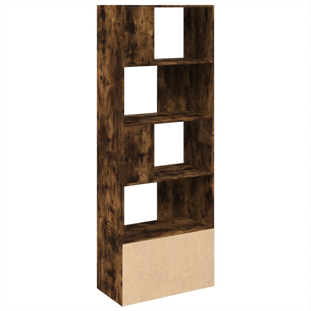 vidaXL Bookcase Smoked Oak 70x36x189 cm Engineered Wood - Brown