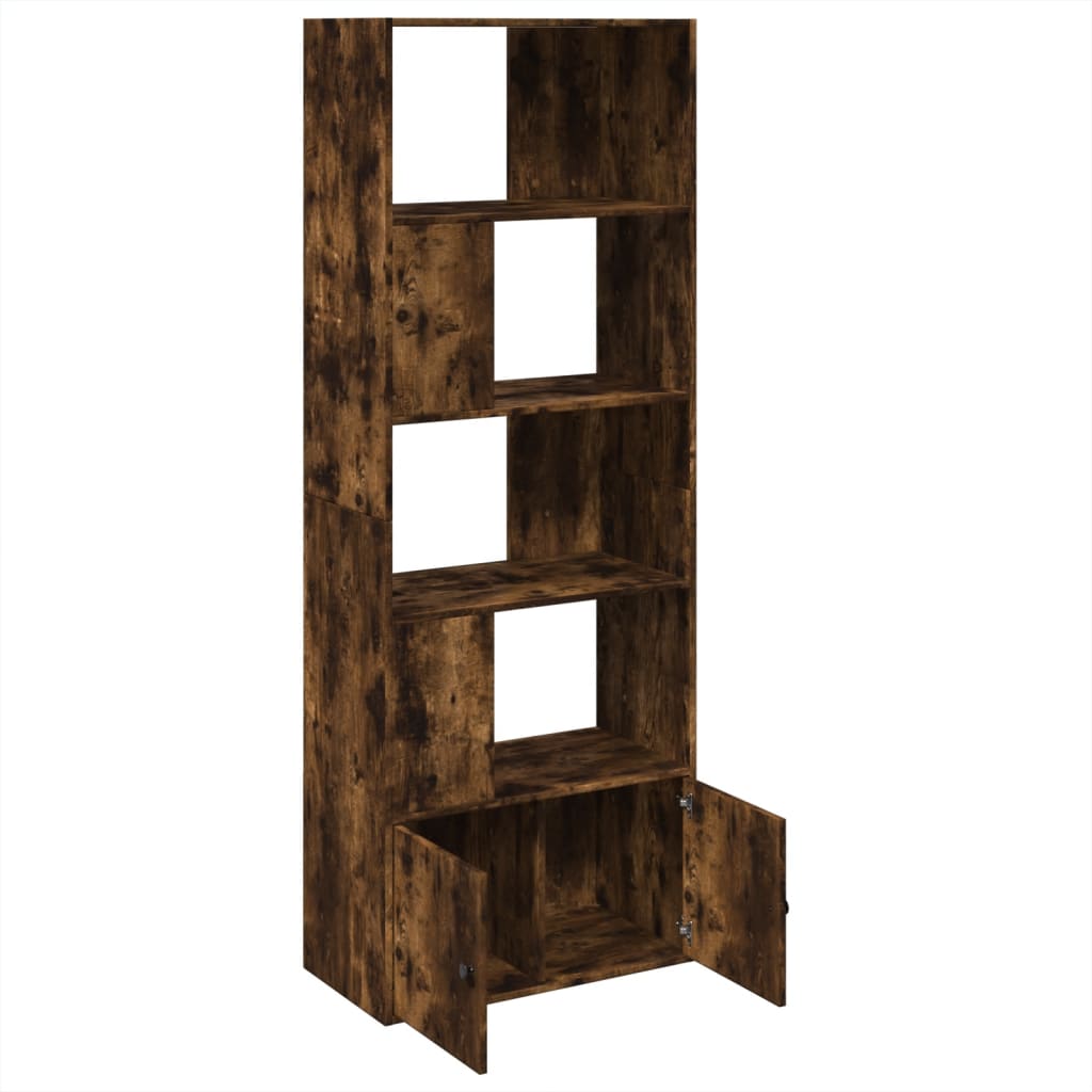 vidaXL Bookcase Smoked Oak 70x36x189 cm Engineered Wood - Brown